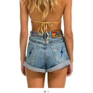 AVIATOR NATION HIGH RISE JEAN SHORTS SIZE 24